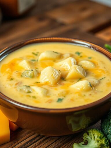 Crockpot Potato Broccoli Cheddar Soup​