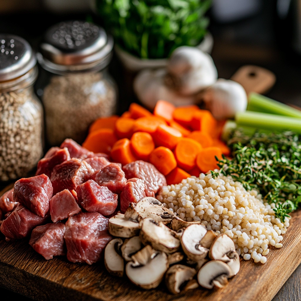 Beef Barley Soup with Mushrooms