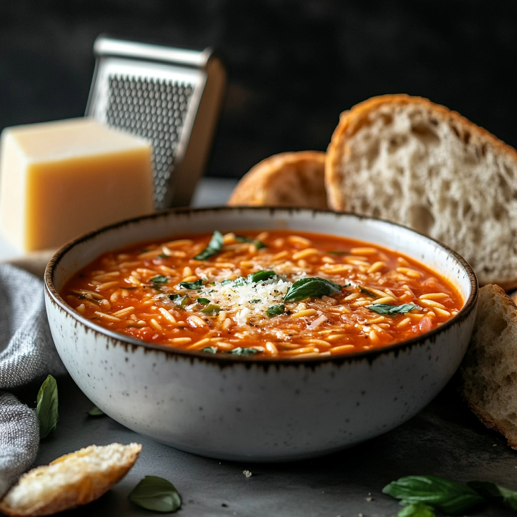 Tomato Basil Orzo Soup