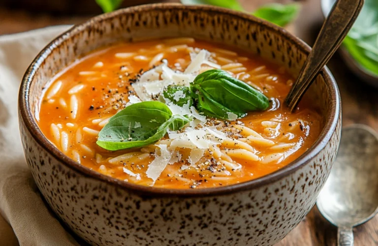 Tomato Basil Orzo Soup